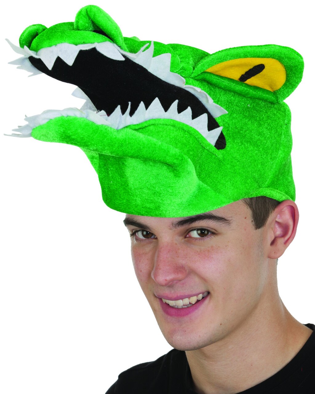 Adults Fiery Eyed Green Florida Gator Alligator Swamp Animal Hat Costume